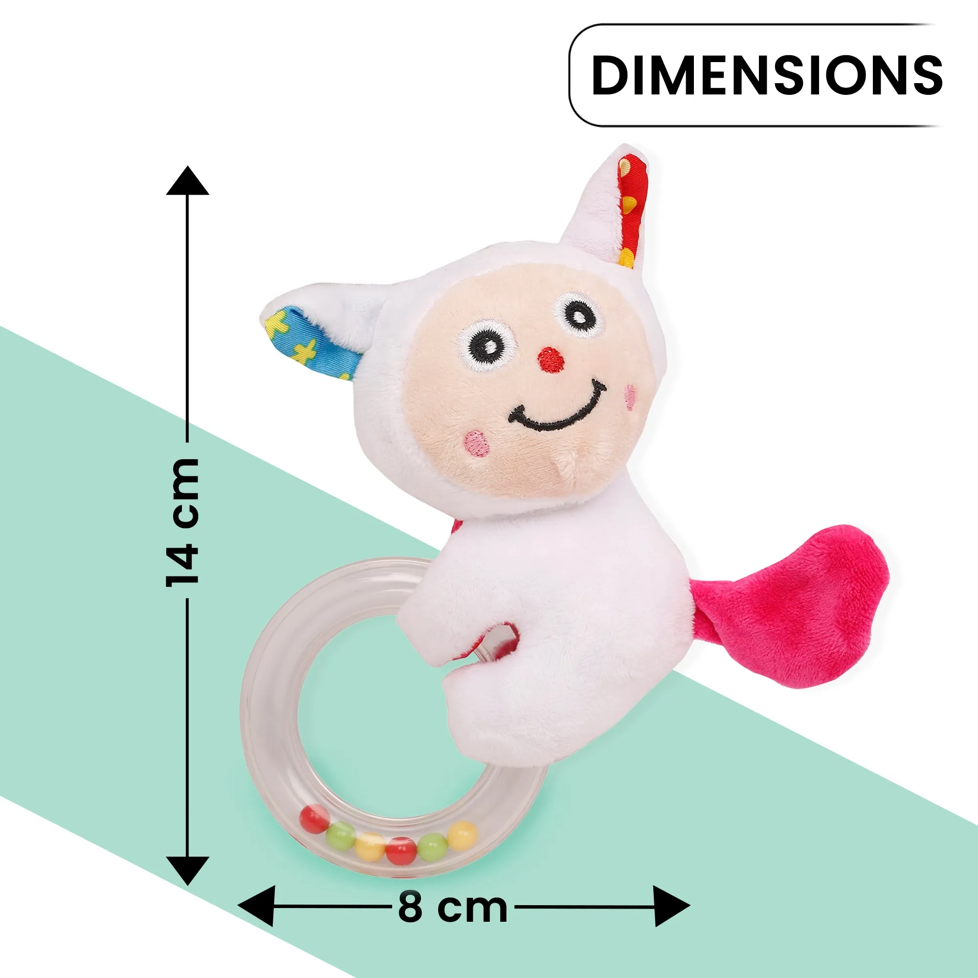 Baby Moo Cuddle Cat White Rattle