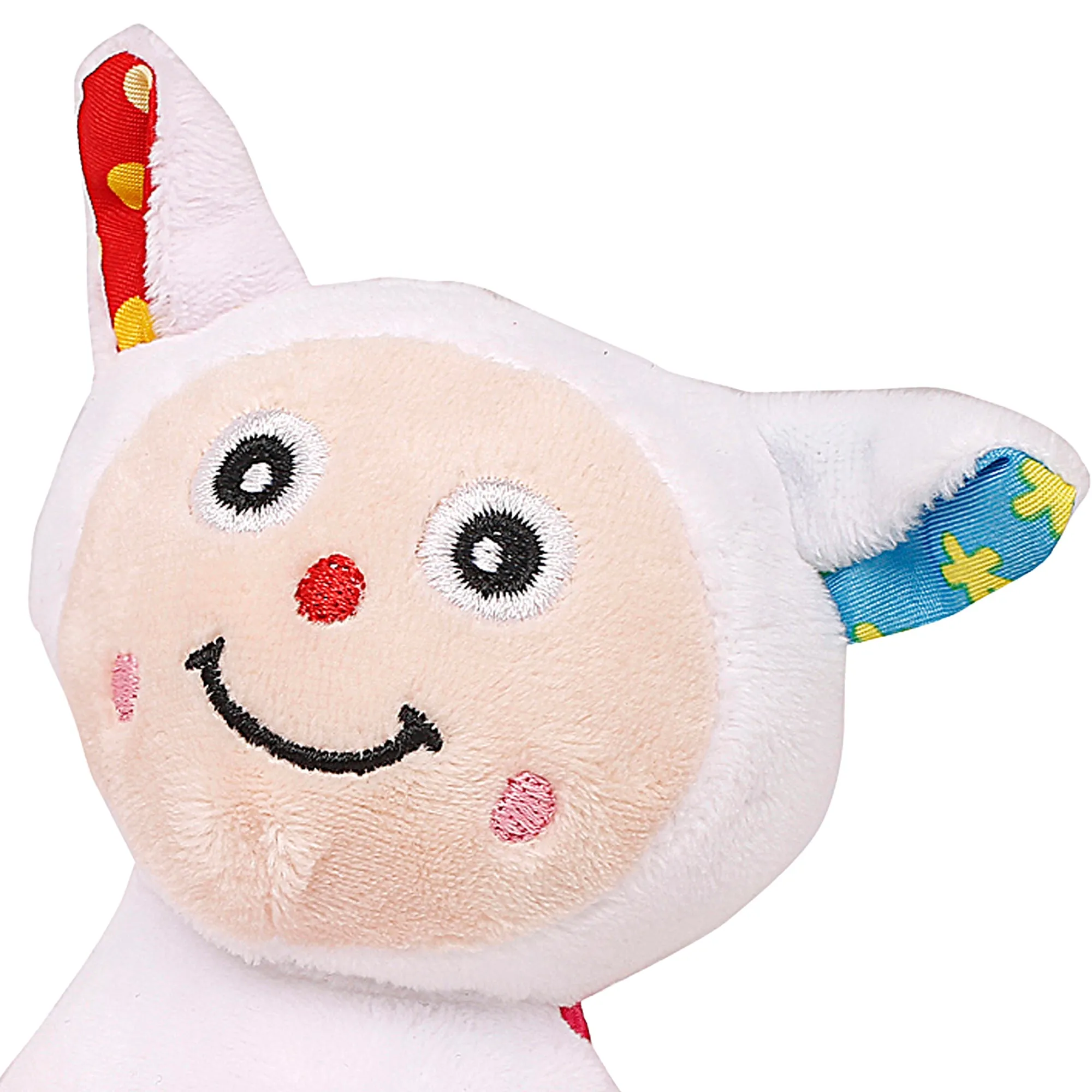 Baby Moo Cuddle Cat White Rattle
