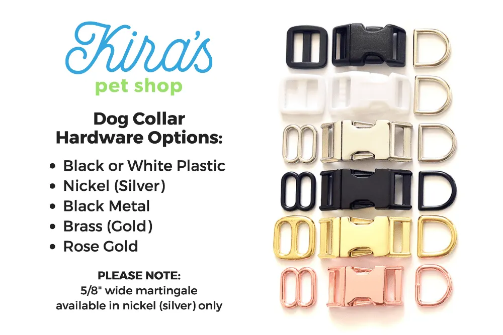 Black & Metallic Silver Stars Dog Collar