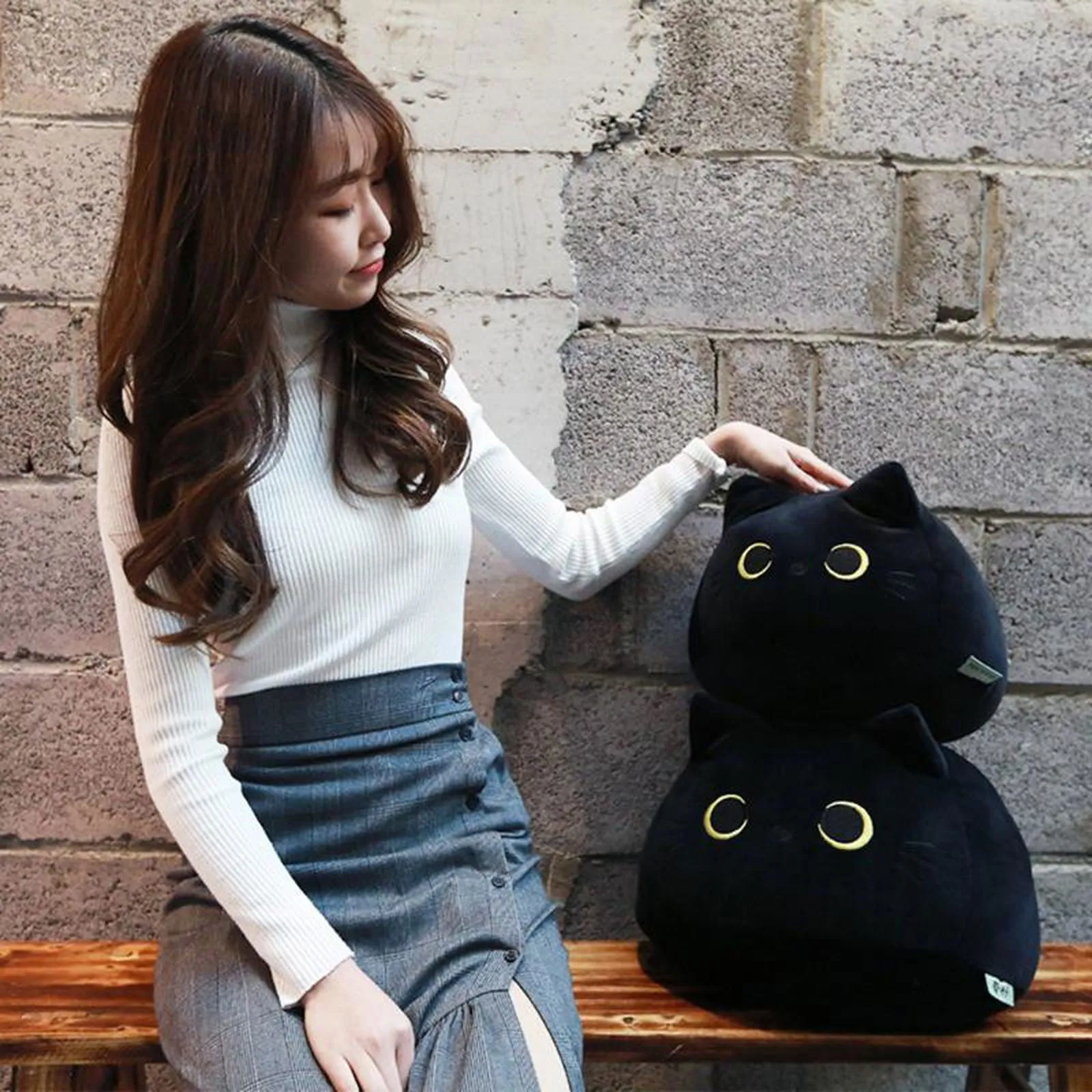Cat Shaped Soft Plush Pillows Cartoon Animal Stuffed Toys
