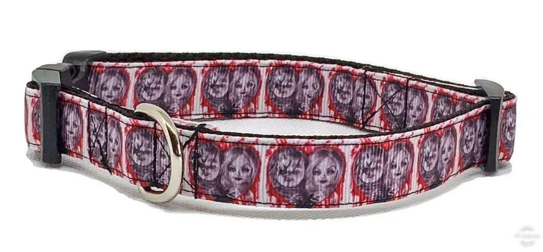 Chuck & Bride Dog collar handmade adjustable buckle collar 5/8"wide or leash Petcollarshandmade