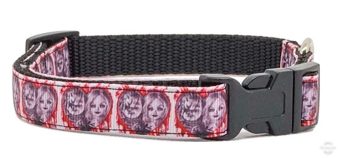 Chuck & Bride Dog collar handmade adjustable buckle collar 5/8"wide or leash Petcollarshandmade