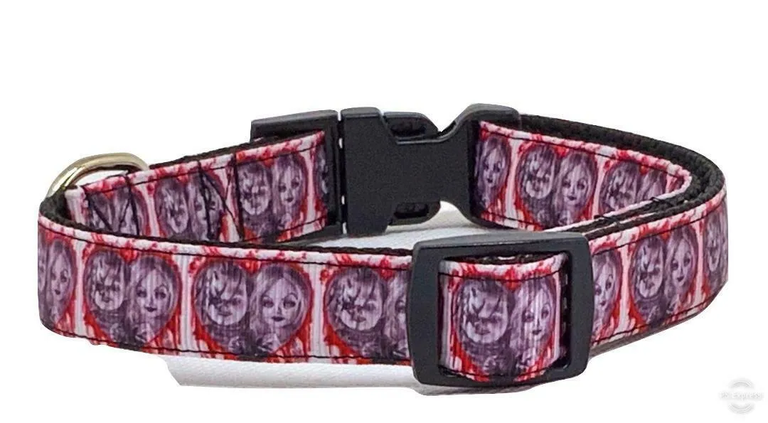 Chuck & Bride Dog collar handmade adjustable buckle collar 5/8"wide or leash Petcollarshandmade