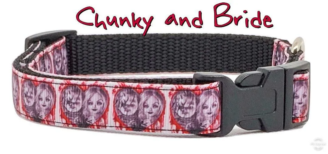 Chuck & Bride Dog collar handmade adjustable buckle collar 5/8"wide or leash Petcollarshandmade