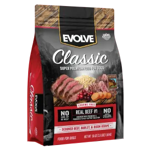 Classic Beef, Barley & Bison Dog Food | 3.5 LB, 14 LB | Evolve