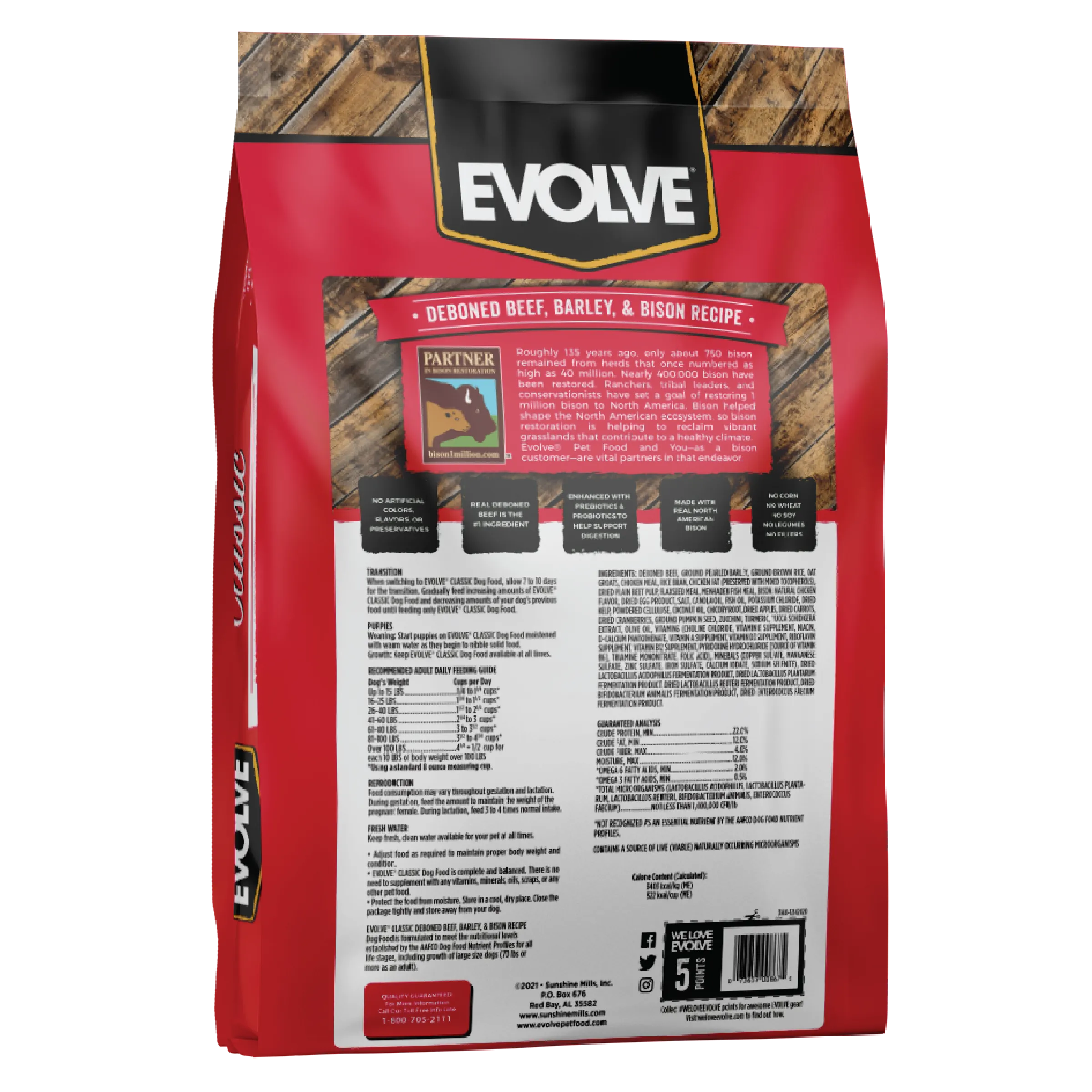 Classic Beef, Barley & Bison Dog Food | 3.5 LB, 14 LB | Evolve
