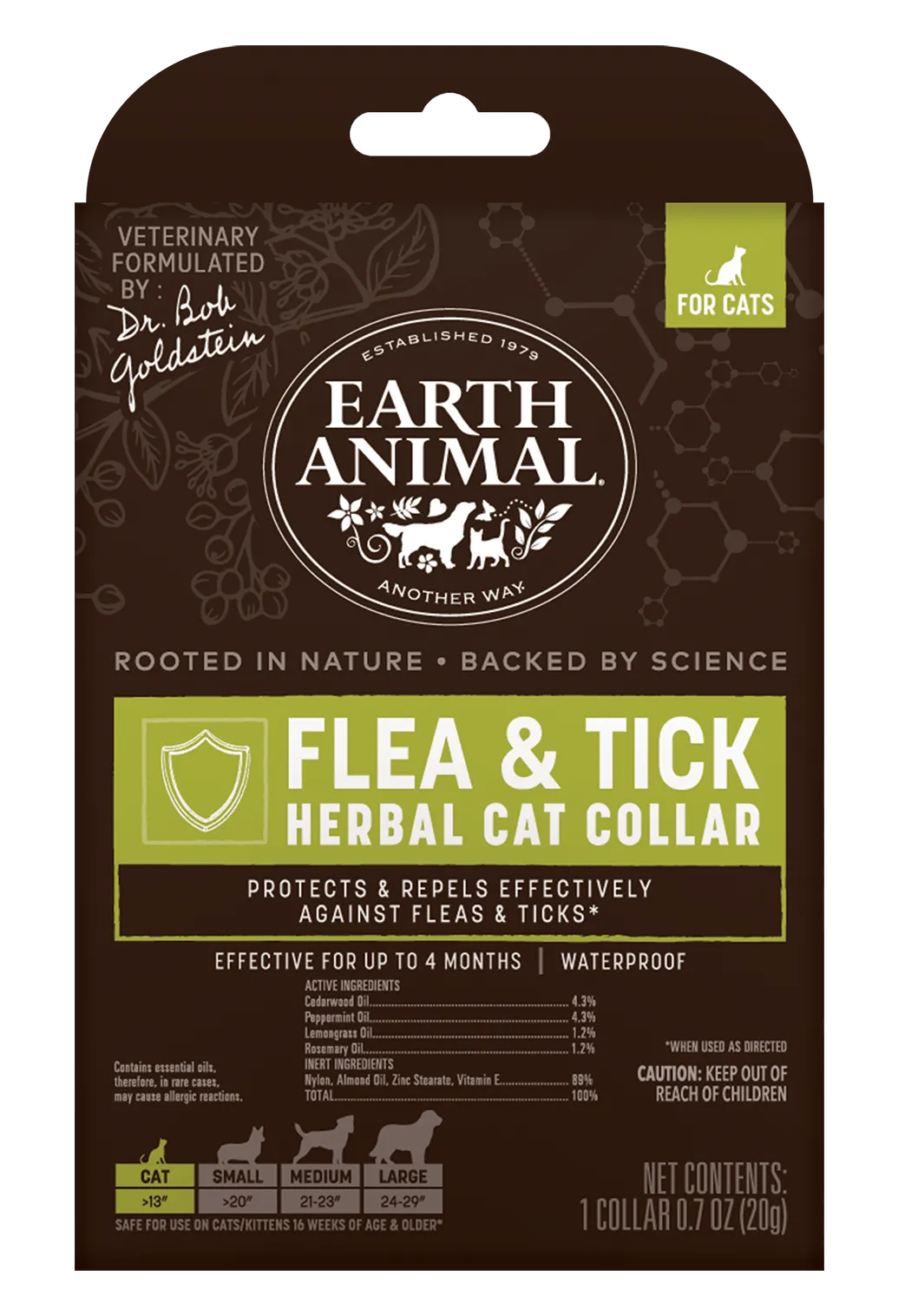 Earth Animal Flea   Tick Herbal Cat Collar- For Cats