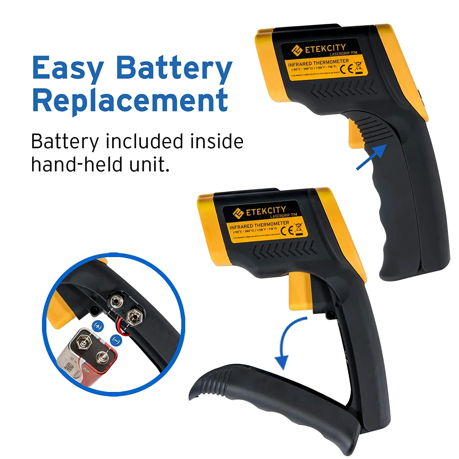 Etekcity Infrared Thermometer 774 Digital Temperature Gun for Cooking Laser Home