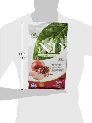 Farmina N&D Grain Free Chicken and Pomegranate Adult Cat Food, 1.5 kg