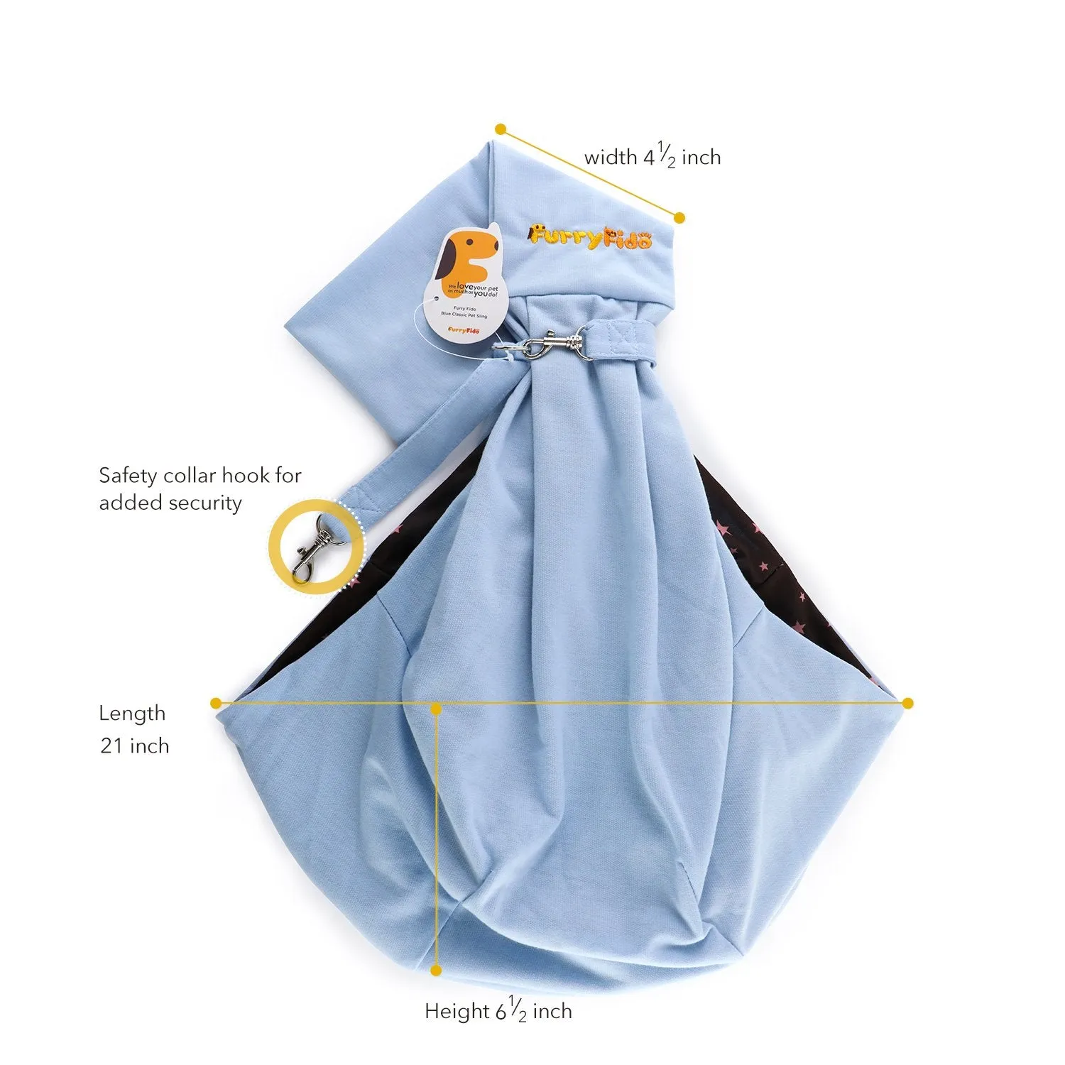 Furry Fido Classic Pet Sling - Blue