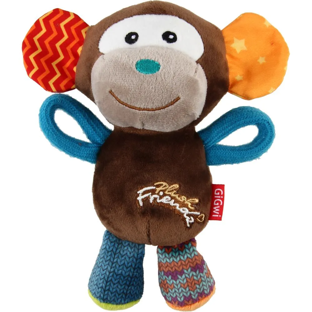 GiGwi Plush Friendz Tug Dog Toy (Monkey)