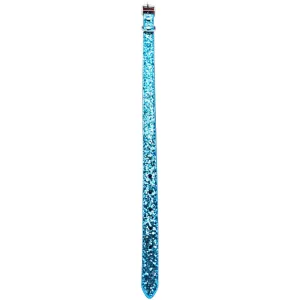 Glitter Dog Collar Small Blue - Adjustable Sparkly Durable Pet Accessory