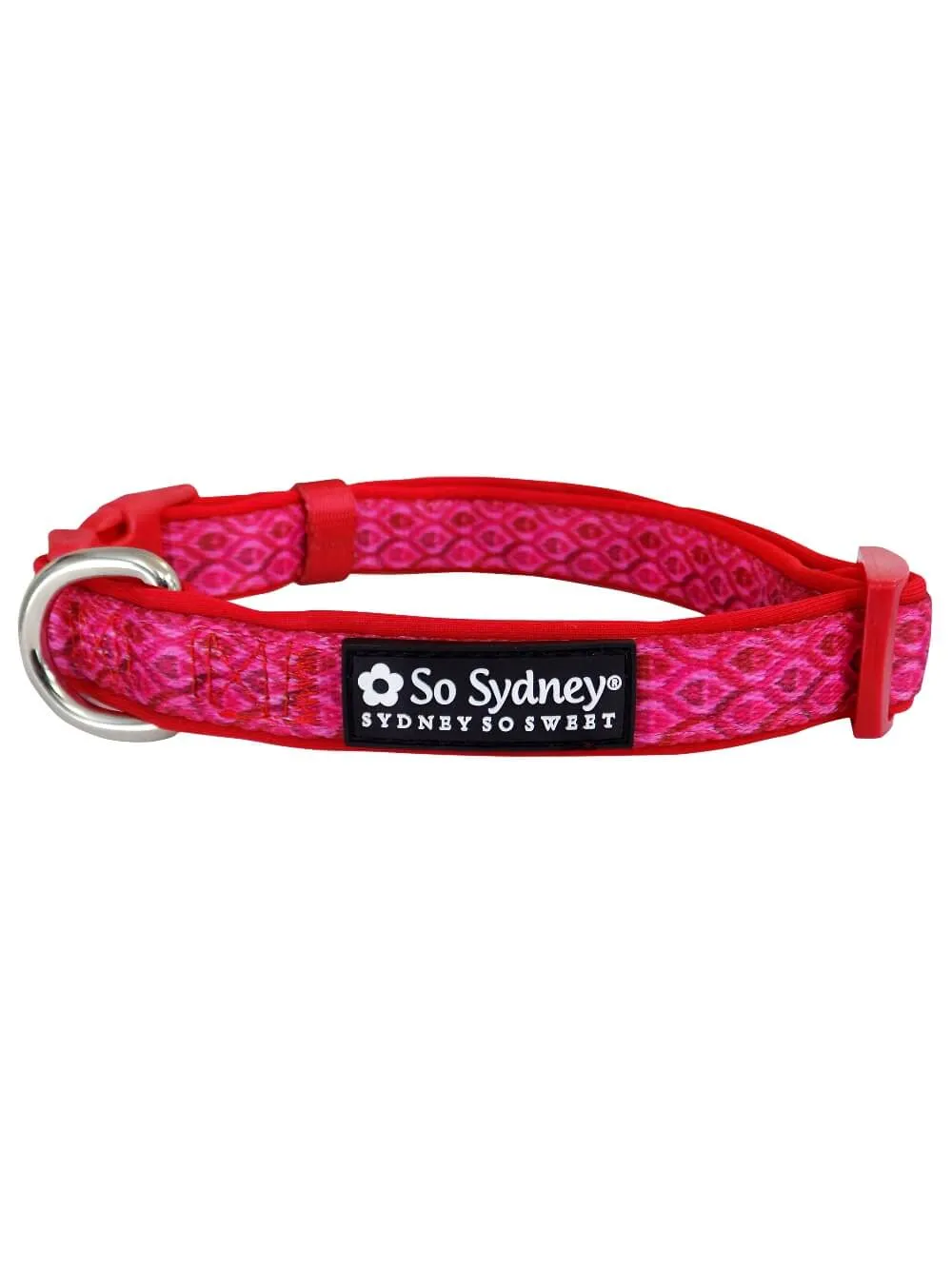 Hot Pink Boho Tribal Print Adjustable Fashion Dog Collar