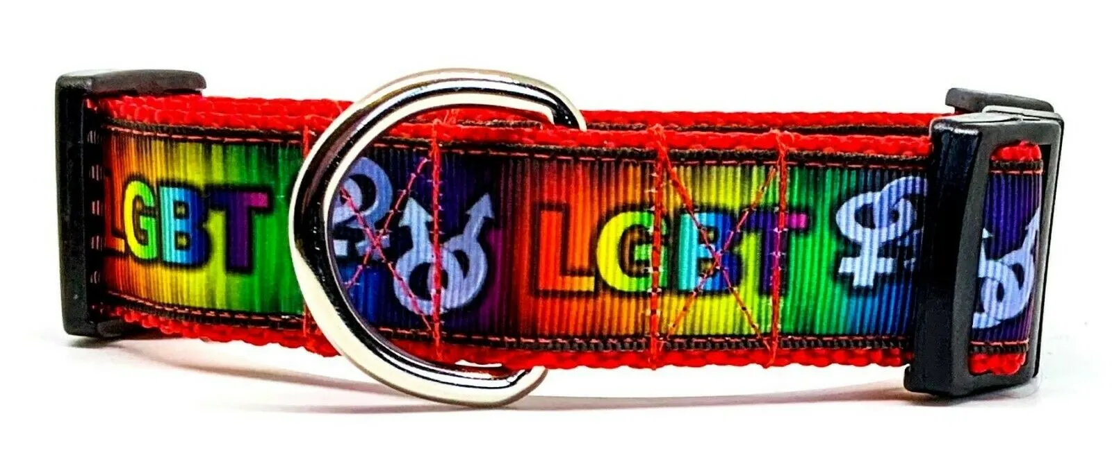 LGBT dog collar Handmade adjustable buckle collar 1" wide or leash Petcollarshandmade