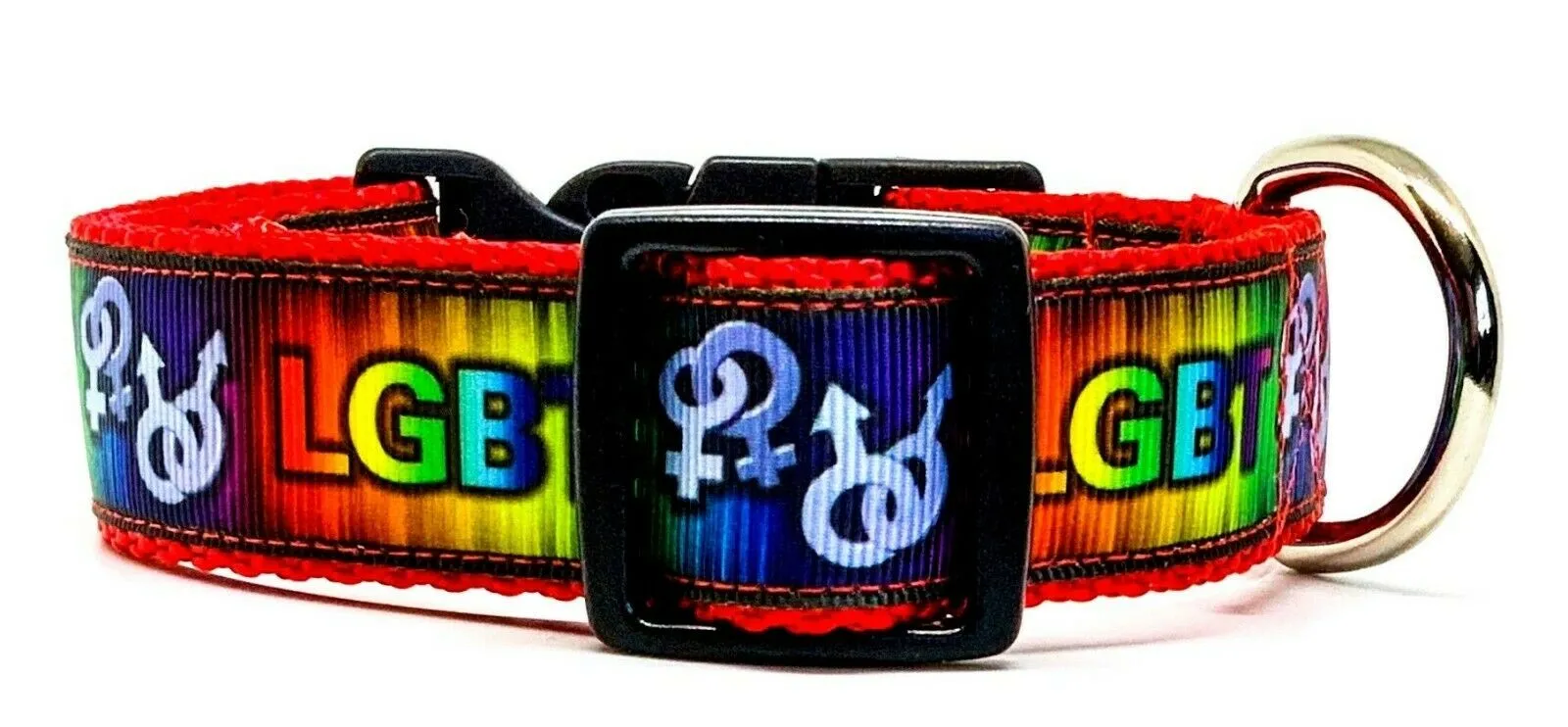 LGBT dog collar Handmade adjustable buckle collar 1" wide or leash Petcollarshandmade