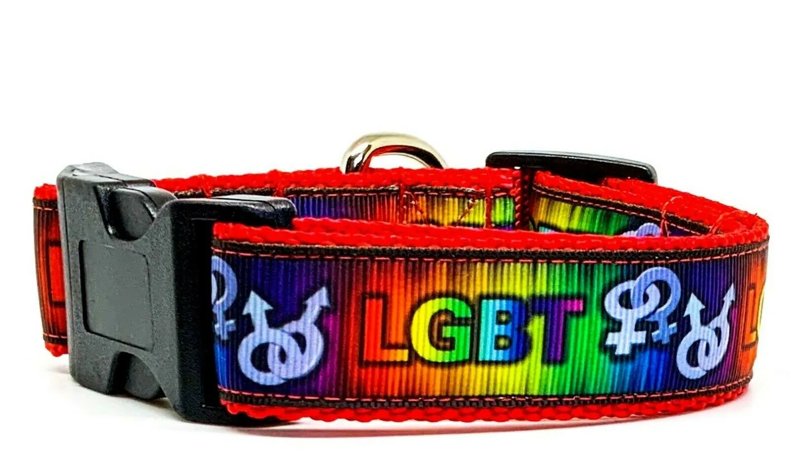 LGBT dog collar Handmade adjustable buckle collar 1" wide or leash Petcollarshandmade