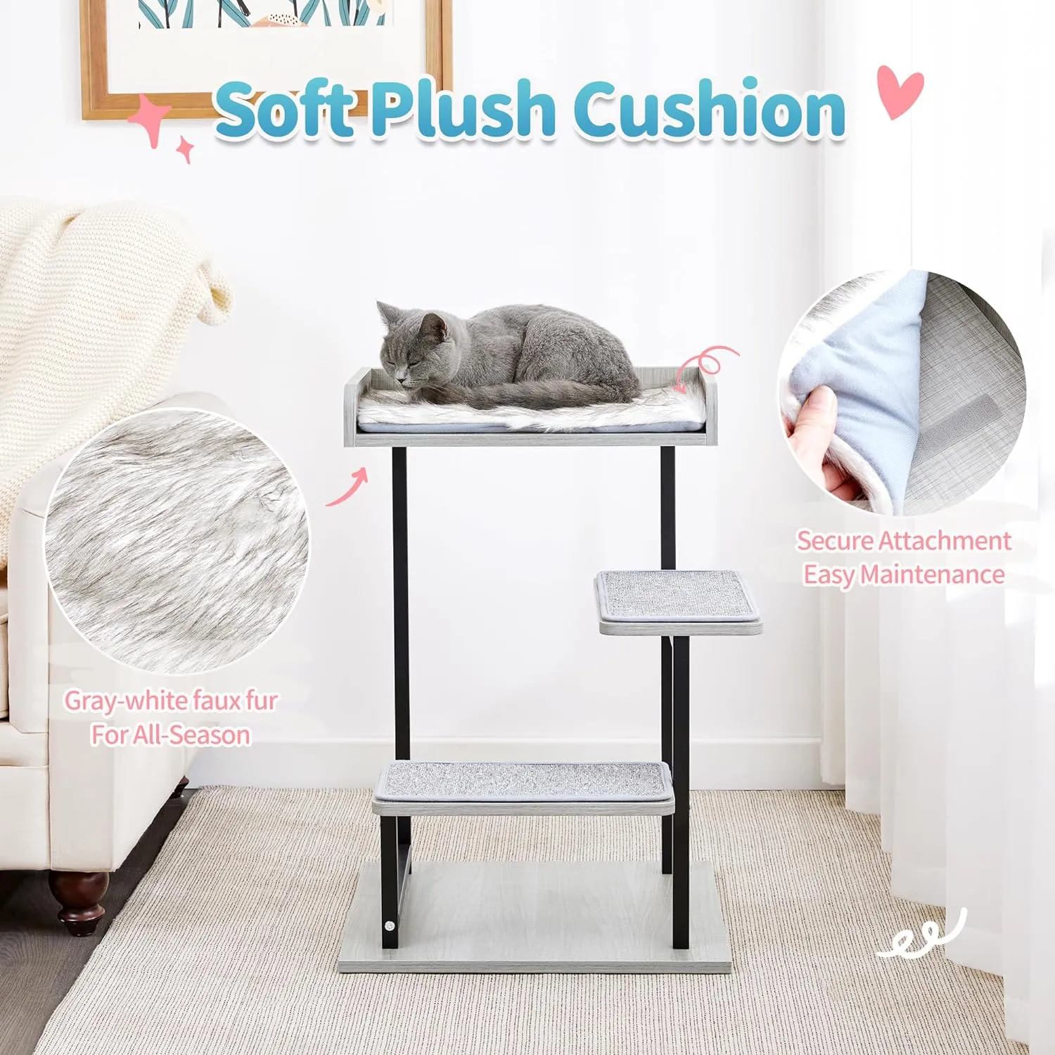 Multi-Level 27" Cat Tree Tower with Anti-Skid Mats