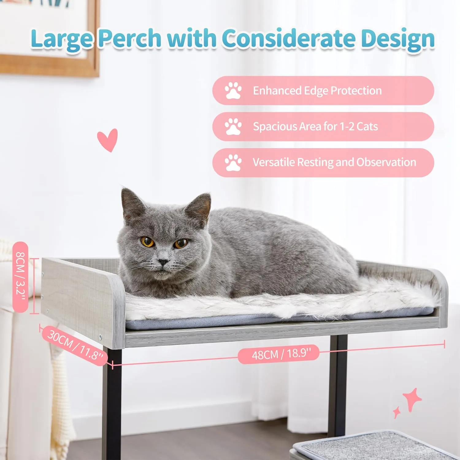 Multi-Level 27" Cat Tree Tower with Anti-Skid Mats
