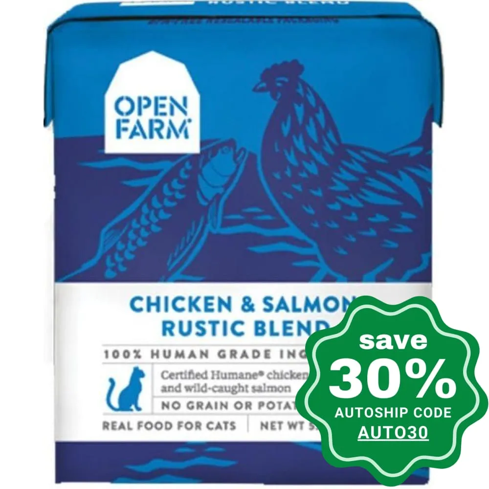 Open Farm - Wet Food for Cats - Grain Free Rustic Blend Chicken & Salmon Recipe - 5.5OZ (min. 24 cartons)