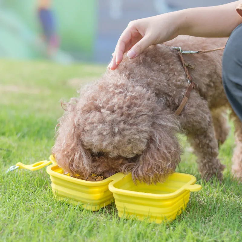 Outdoor Collapsible Silicone Food & Water Bowl Dish For Dogs & Cats