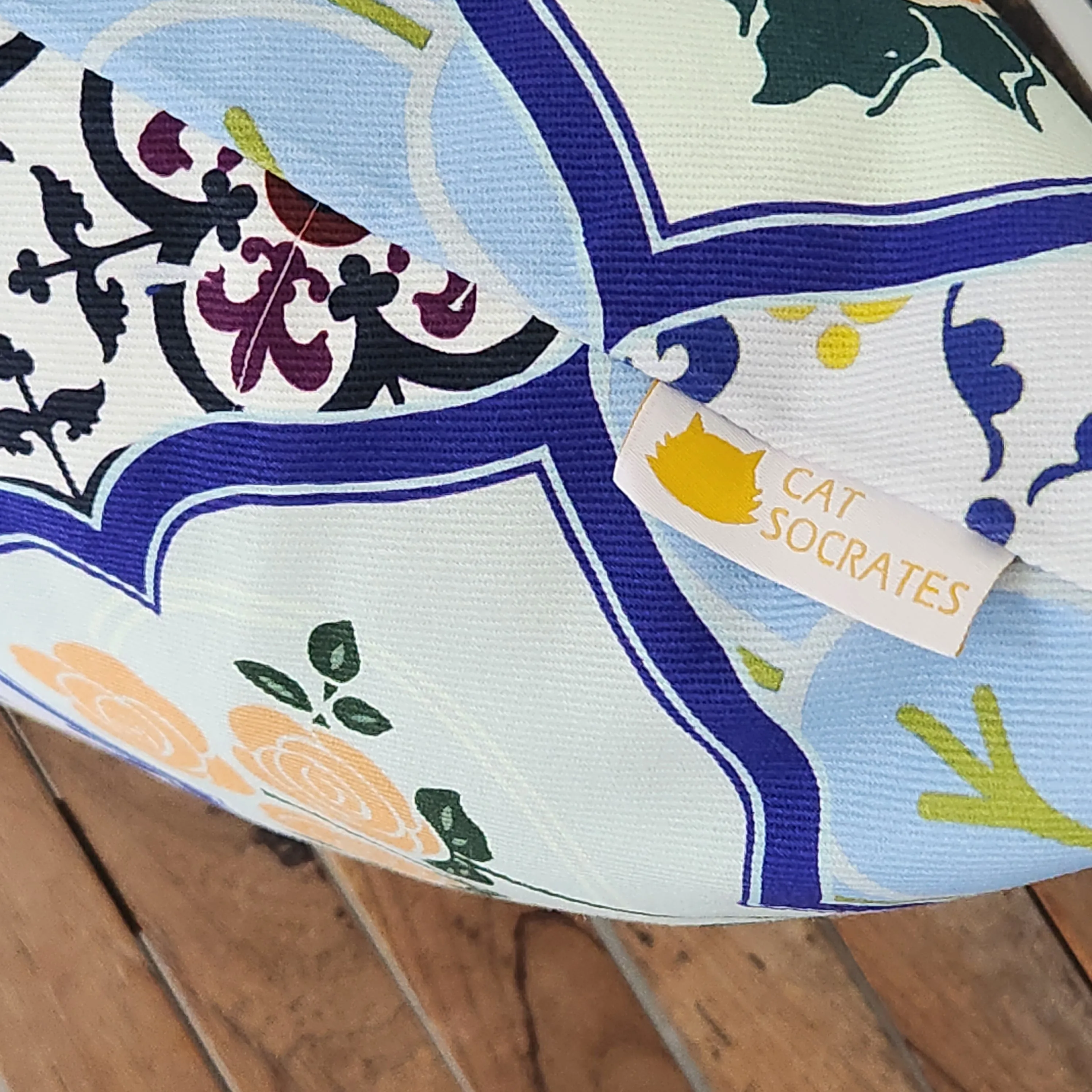 Peranakan Tile Cushion Cover Mix Blue Tile