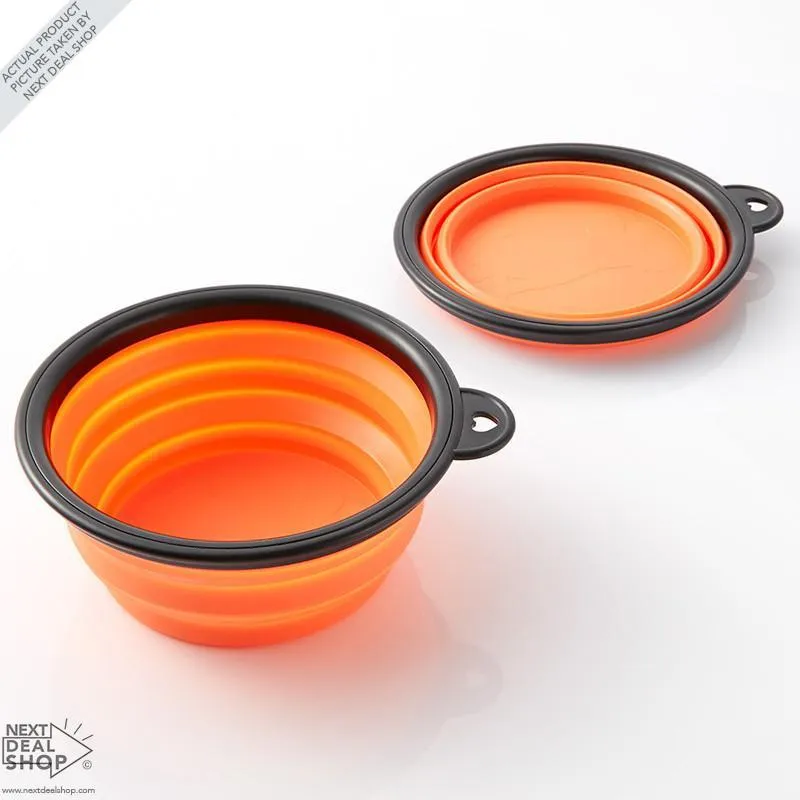 Portable Collapsible (with Hook) Pet Water Bowl (4 Colors) (4pc)