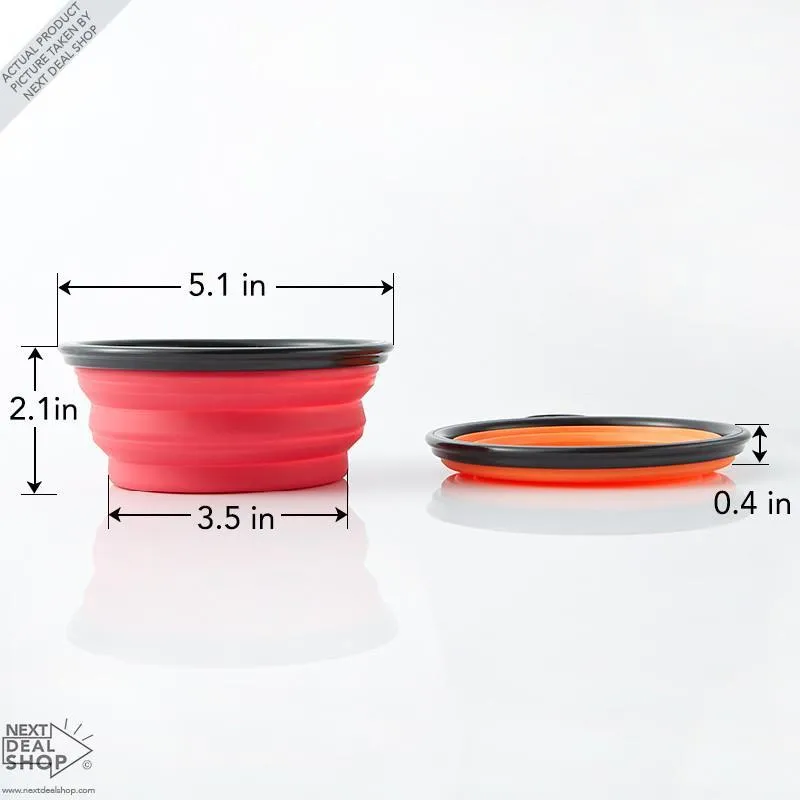 Portable Collapsible (with Hook) Pet Water Bowl (4 Colors) (4pc)