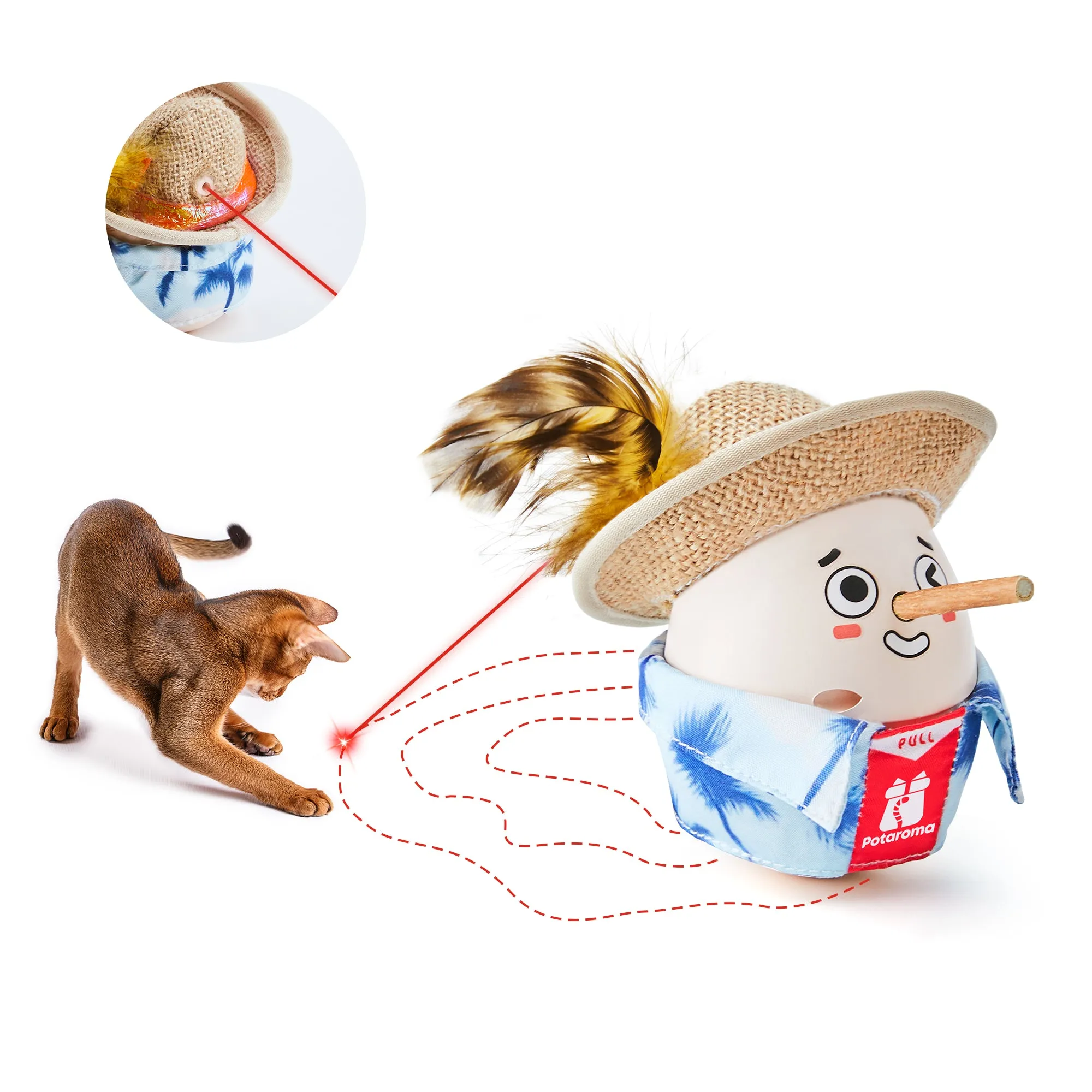 Potaroma Electric Self-Wobble Cat Laser Toy, Irregular Laser Movements