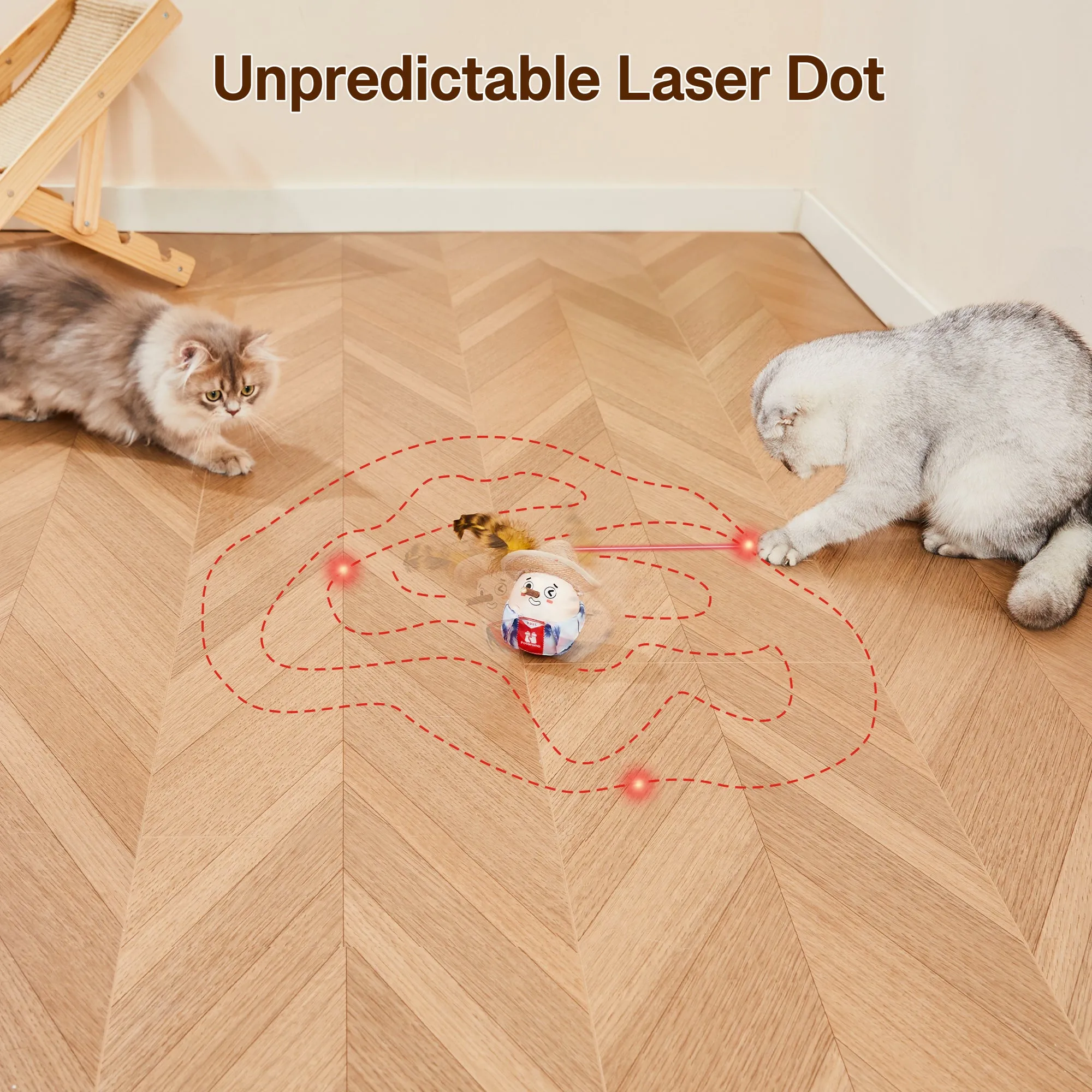 Potaroma Electric Self-Wobble Cat Laser Toy, Irregular Laser Movements