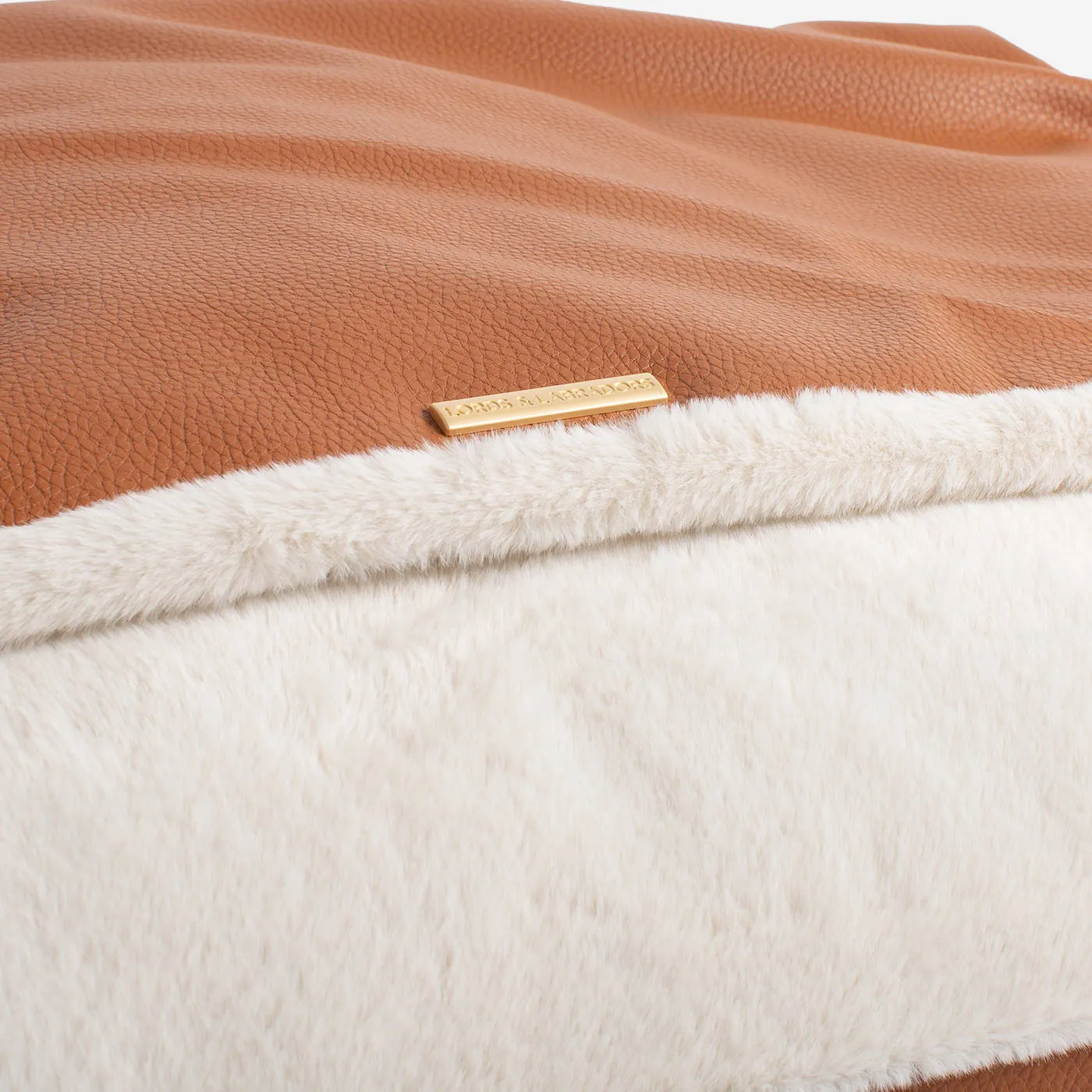 Sleepy Burrows Bed in Ember Rhino Tough Faux Leather by Lords & Labradors