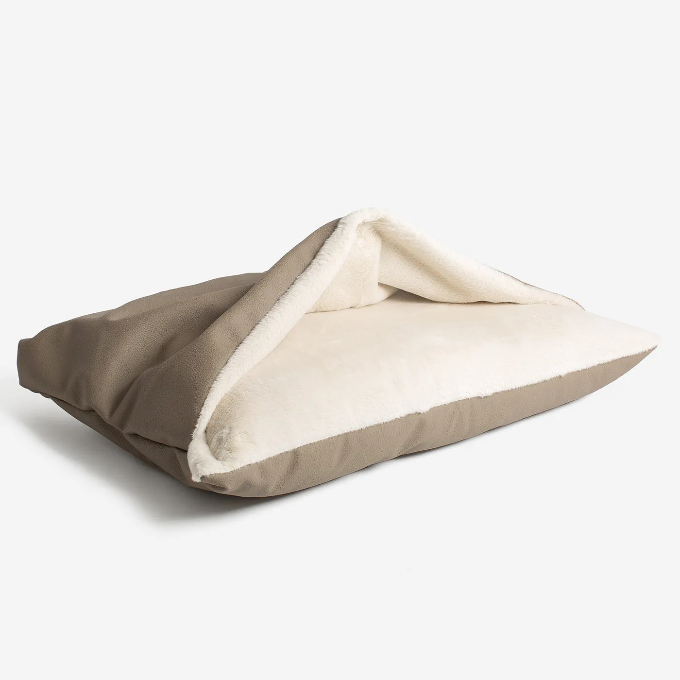 Sleepy Burrows Bed With Removable Cover in Camel Rhino Tough Faux Leather by Lords & Labradors
