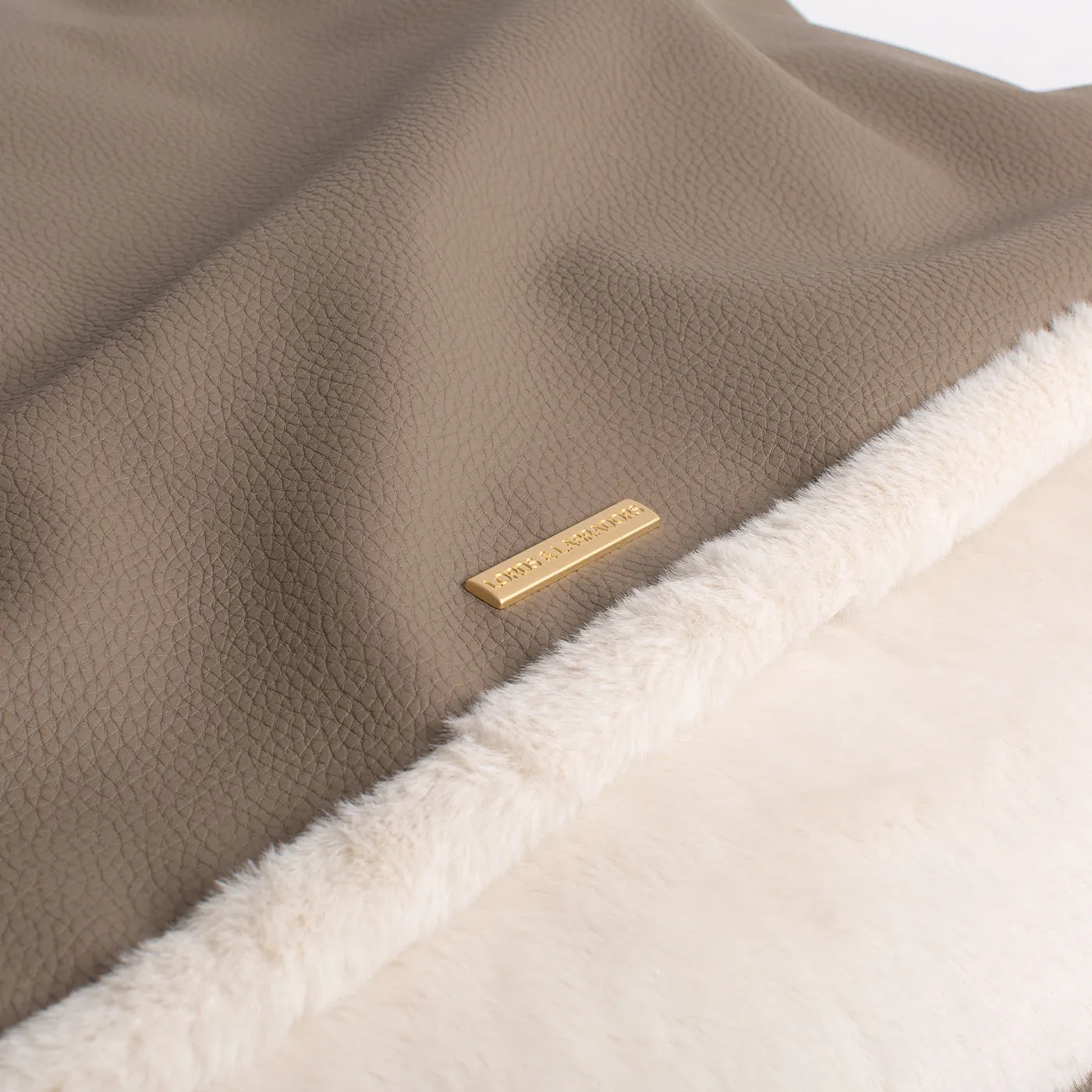 Sleepy Burrows Bed With Removable Cover in Camel Rhino Tough Faux Leather by Lords & Labradors
