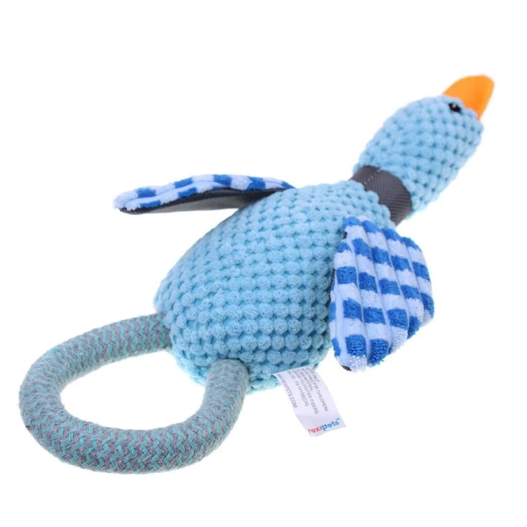 Squeaky Plush Dog Toy Blue Sky Duck