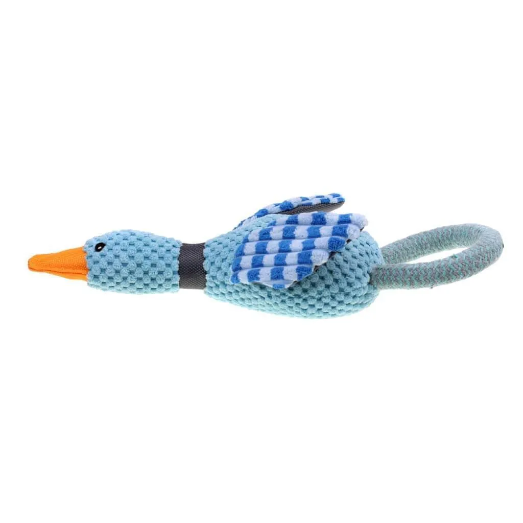 Squeaky Plush Dog Toy Blue Sky Duck