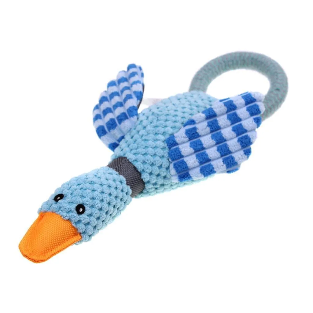 Squeaky Plush Dog Toy Blue Sky Duck