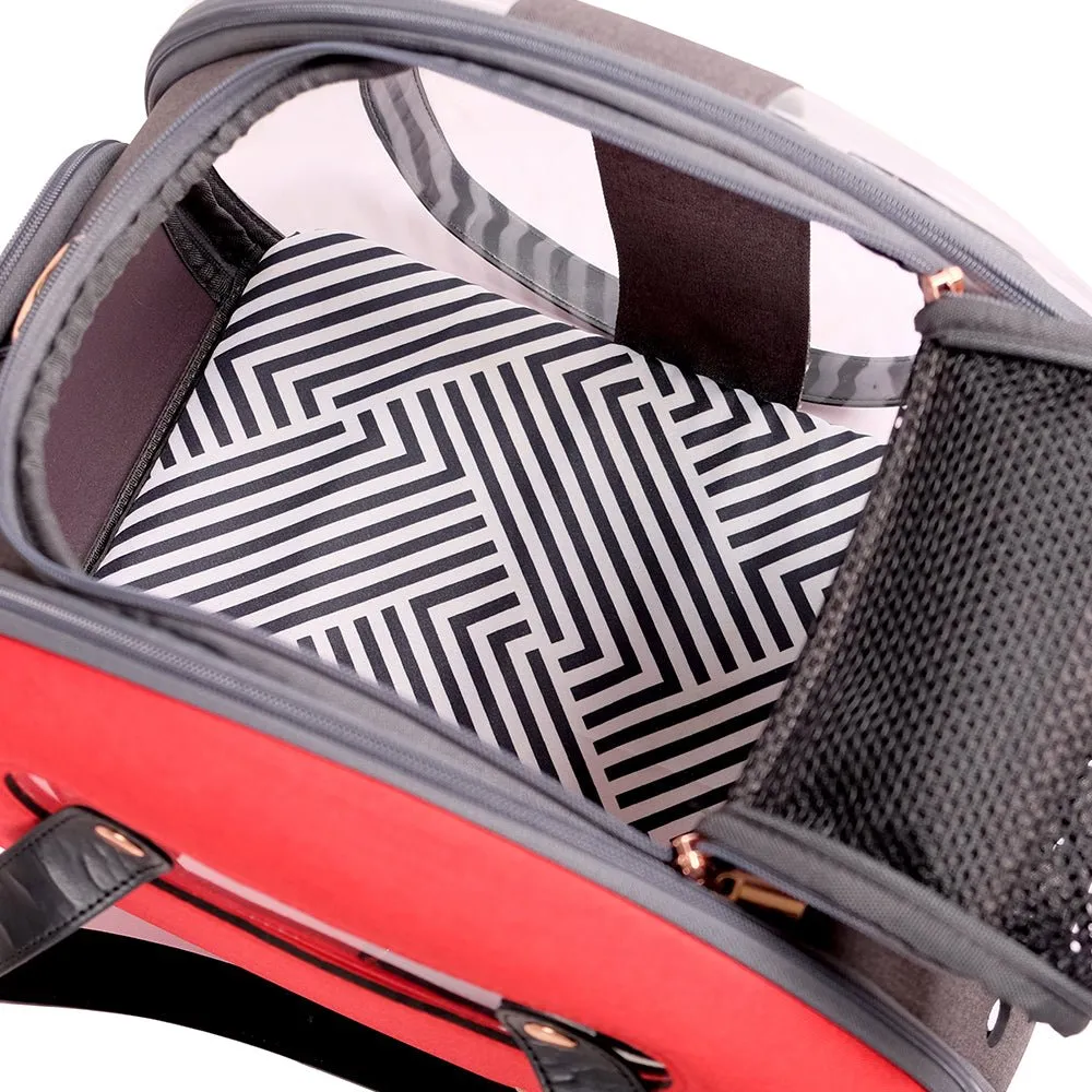 The Bubble Hotel Semi-Transparent Pet Carrier – Scarlet Red