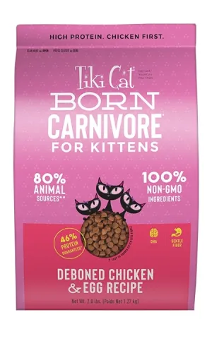 Tiki Cat Born Carnivore Dry Food for Cats - Kitten Recipe with Deboned Chicken and Egg