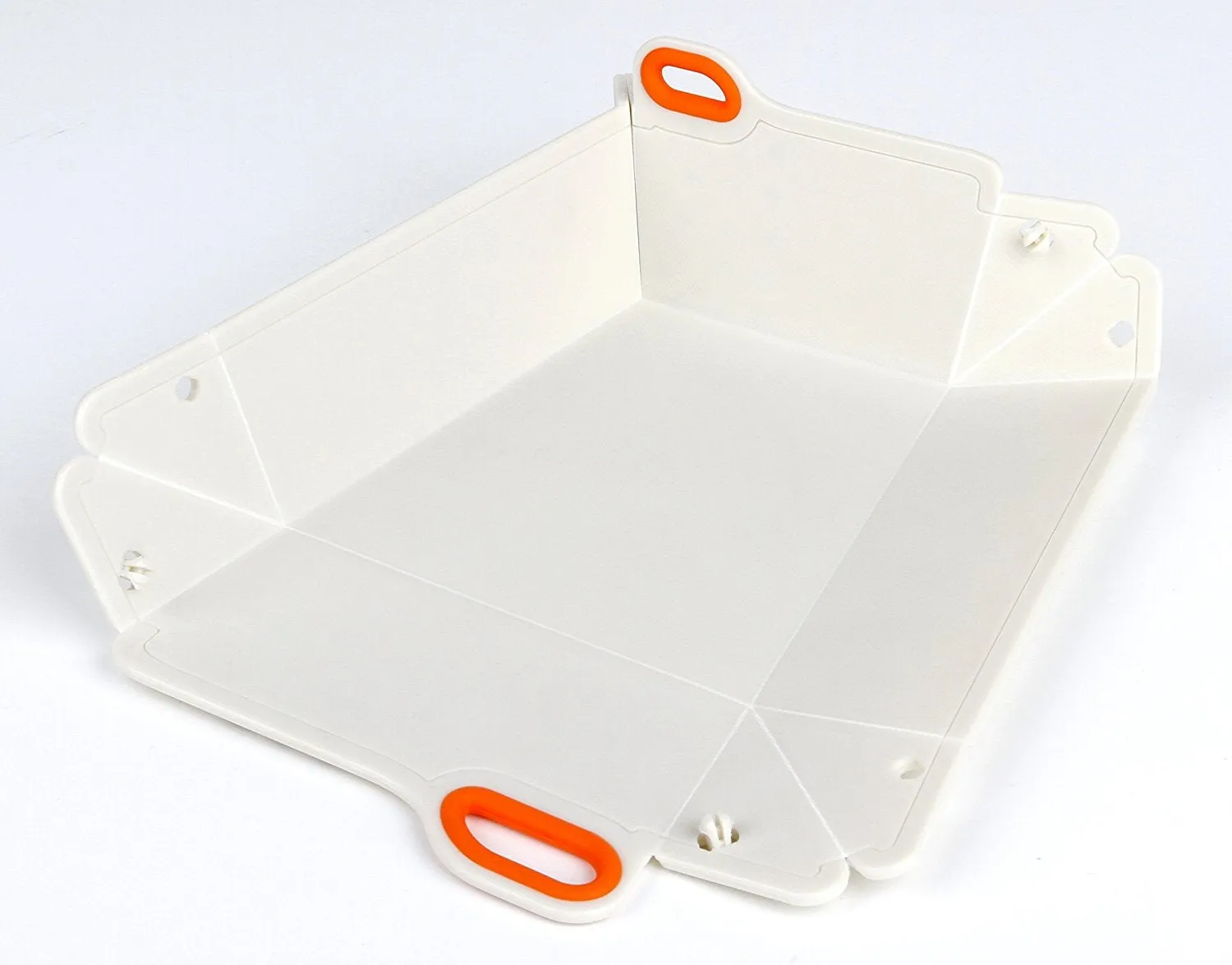Travel Collapsible Water and Food Bowl for pets - WHITE WITH DOTS