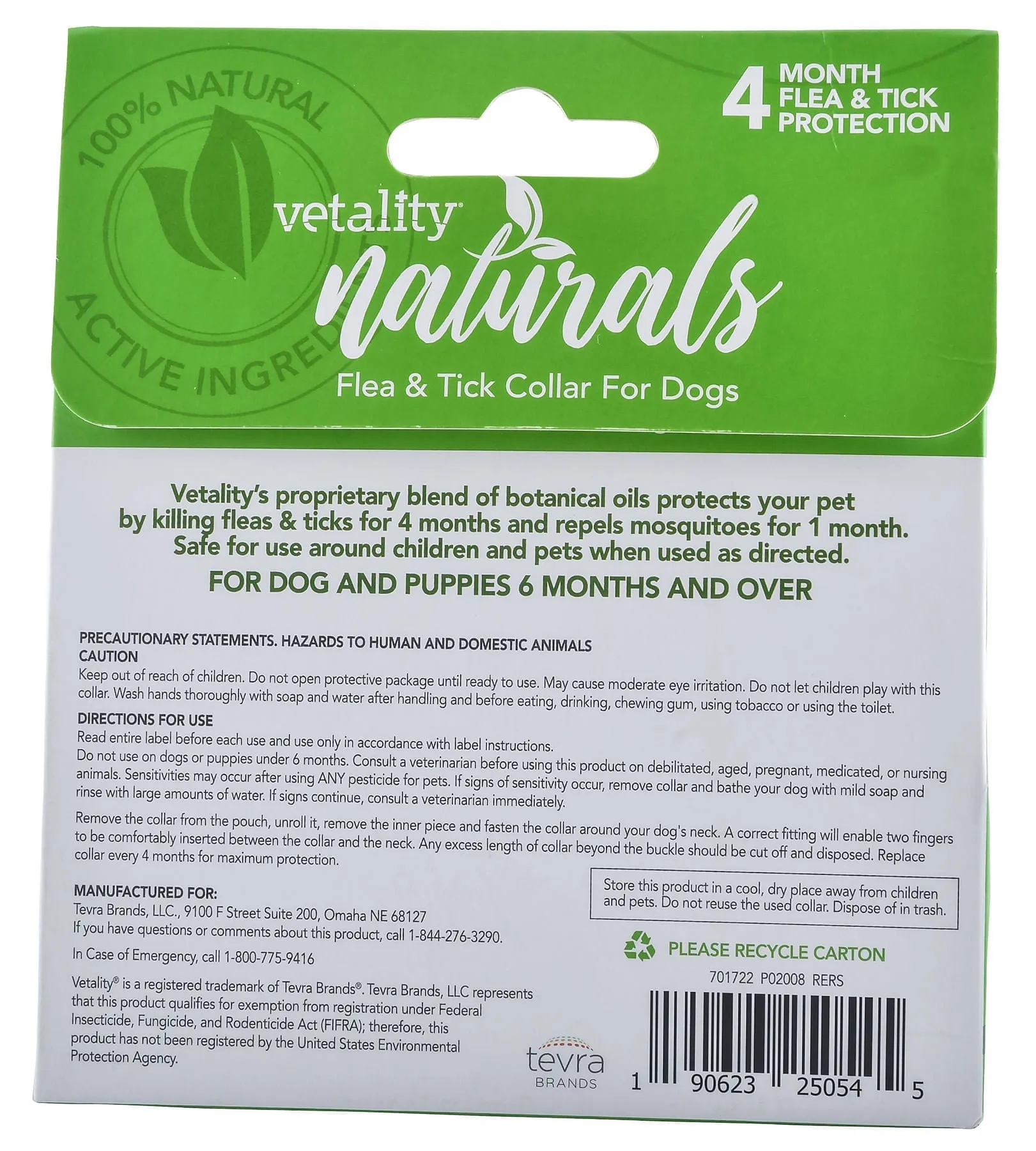 Vetality Naturals Flea & Tick Collar for Dogs