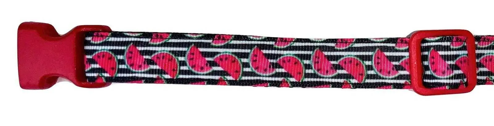 Watermelon dog collar handmade adjustable buckle collar 5/8" wide or leash Petcollarshandmade