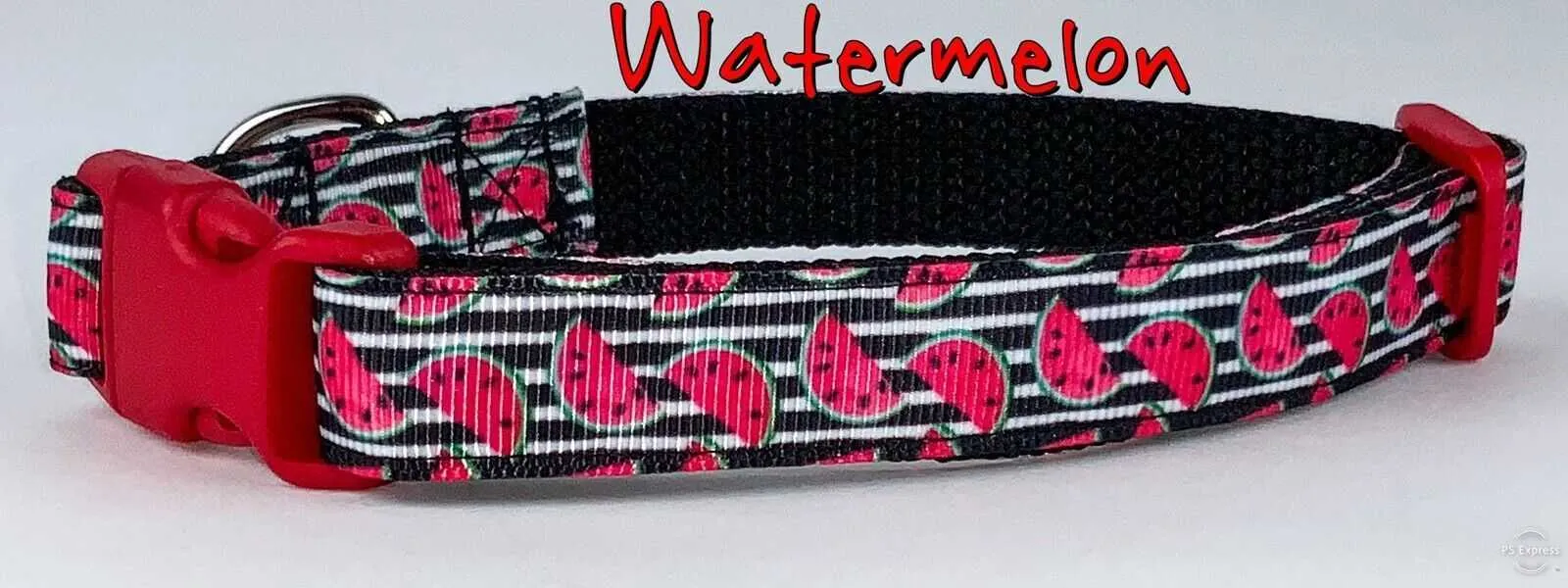 Watermelon dog collar handmade adjustable buckle collar 5/8" wide or leash Petcollarshandmade