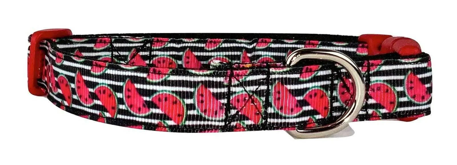 Watermelon dog collar handmade adjustable buckle collar 5/8" wide or leash Petcollarshandmade