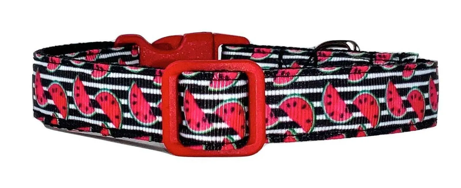 Watermelon dog collar handmade adjustable buckle collar 5/8" wide or leash Petcollarshandmade