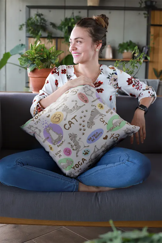 Yoga Cat Soft Feel Cushion
